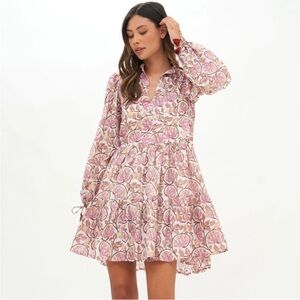 Oliphant Pink Floral Long Sleeve Dress